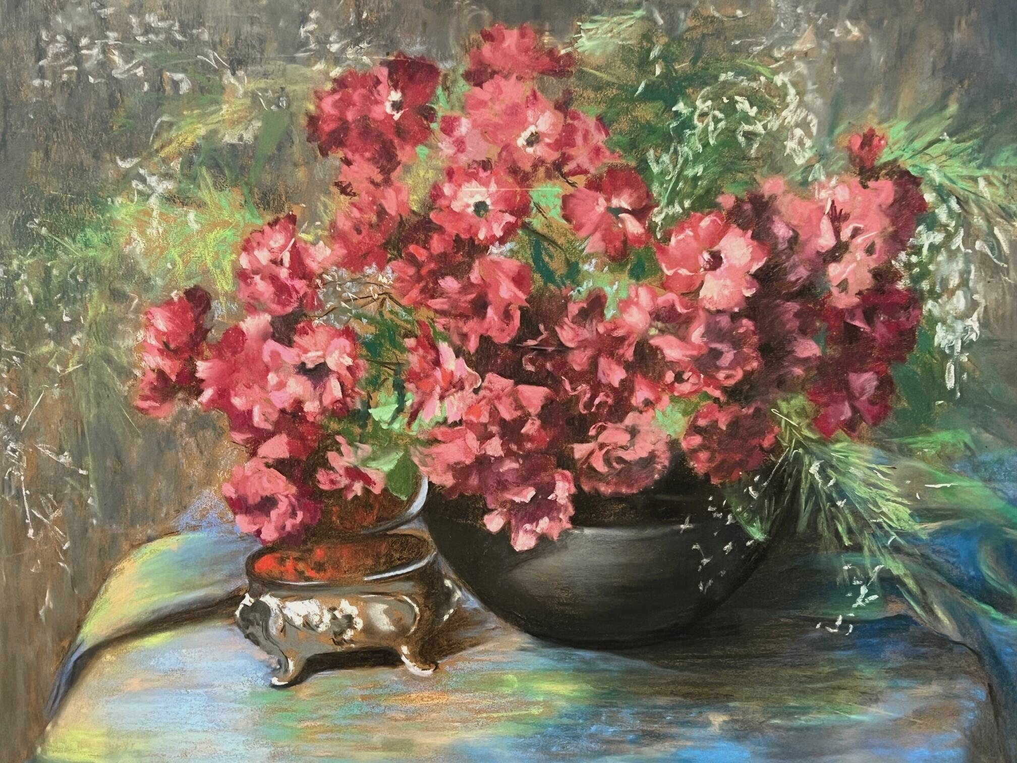 Christine Fonteyne Poupaert (1897-1968) still life with flowers.