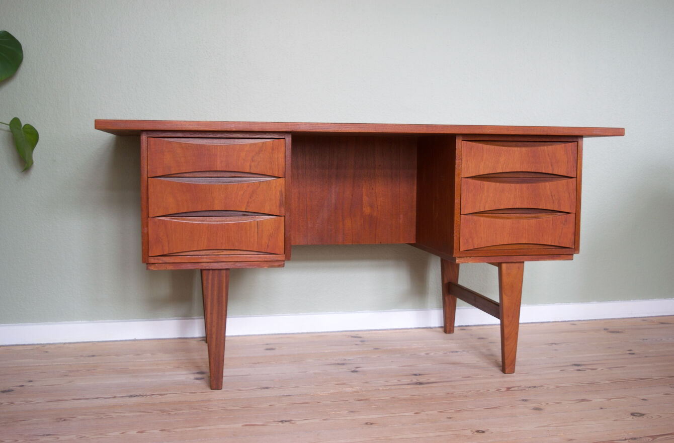 Mid-Century Danish Teak Desk, 1960s