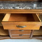 Buffet sideboard solid wood marble stone
