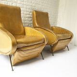 Velvet armchairs Yellow