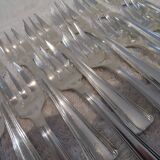 12 silver plated cake forks, Ercuis Compiègne, 13.7cm