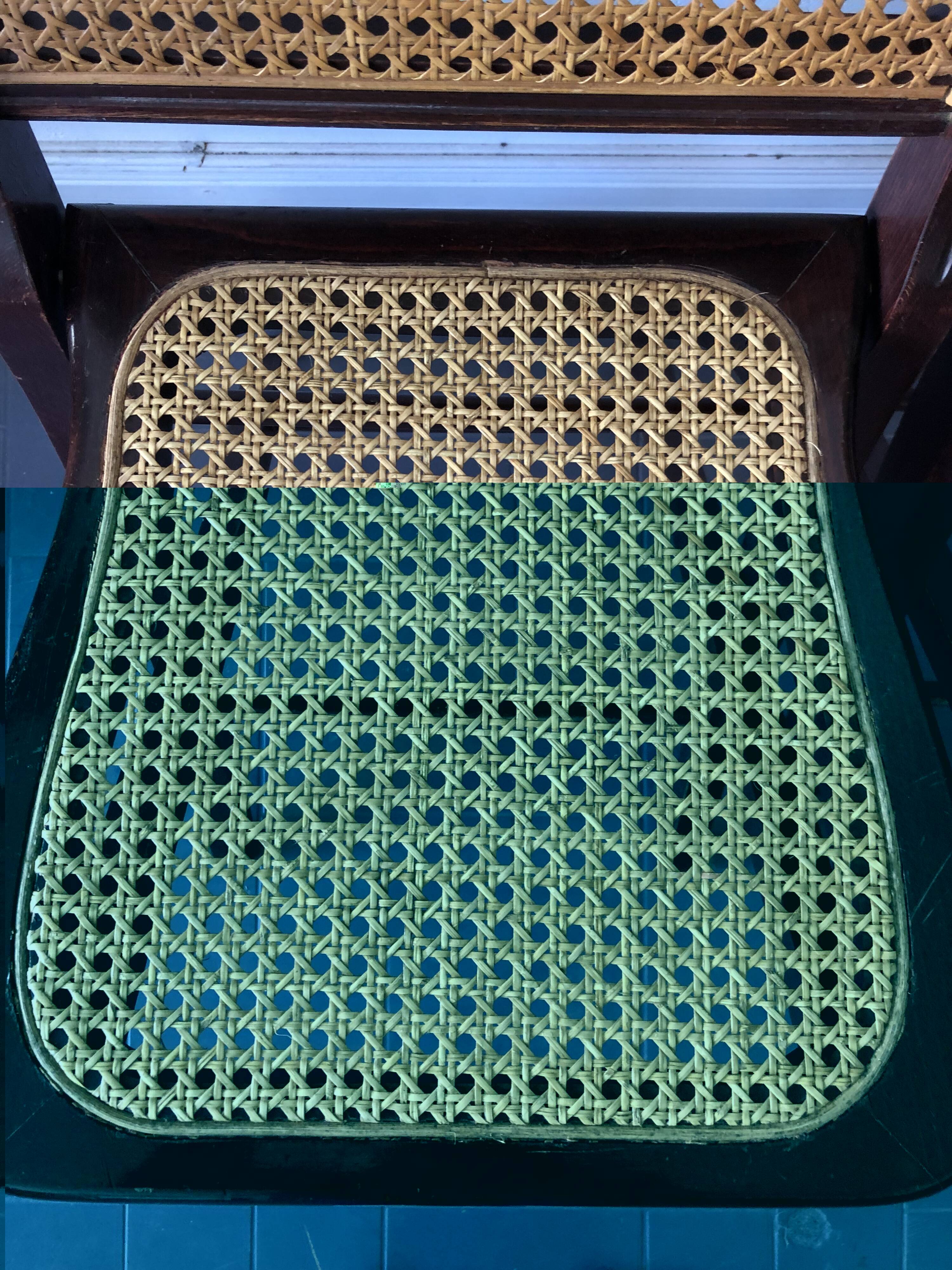 Following 4 folding chairs in mahogany and canned, 60 years.