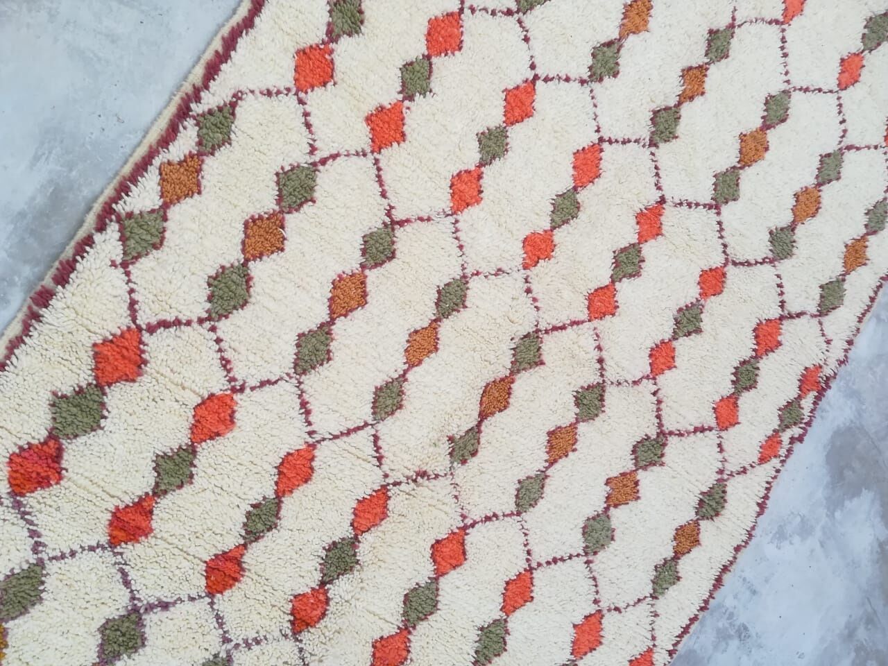 Handmade berber carpet in morocco 245 x 140 cm