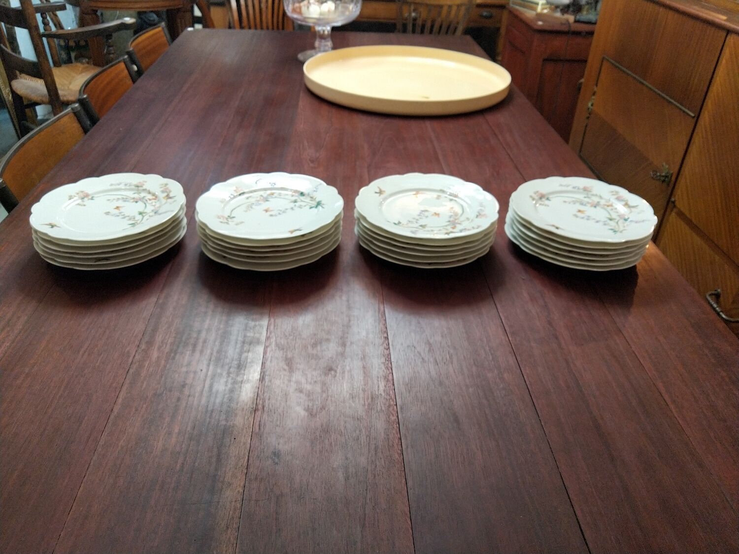 6 art nouveau dessert plates