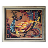 "Golden Bird" canvas, Lurçat / Ledoux style, 70s