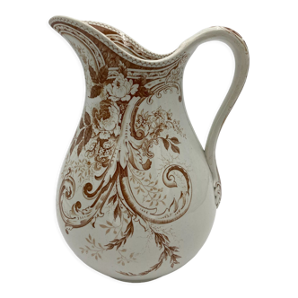 Faience pitcher Creil and Montereau Rinceaux