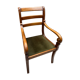 Wood and green velvet office chair