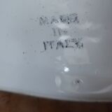 Braided basket of porcelain cherries, Bassano vintage 60s