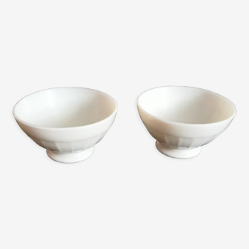 Duo bowls in white opaline - 70s