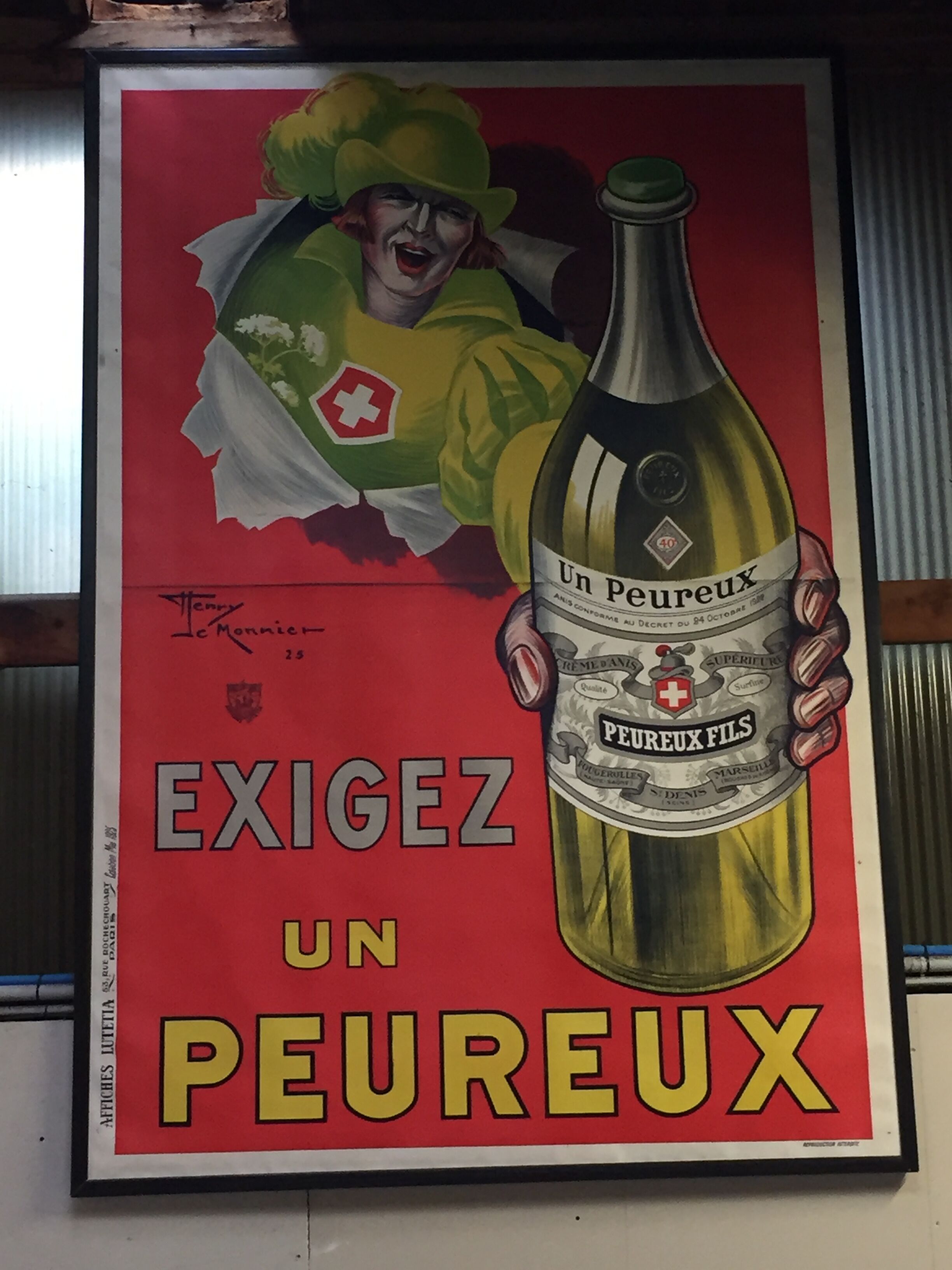 Poster linen original litho "Claim a coward" Henry Le Monnier 1925