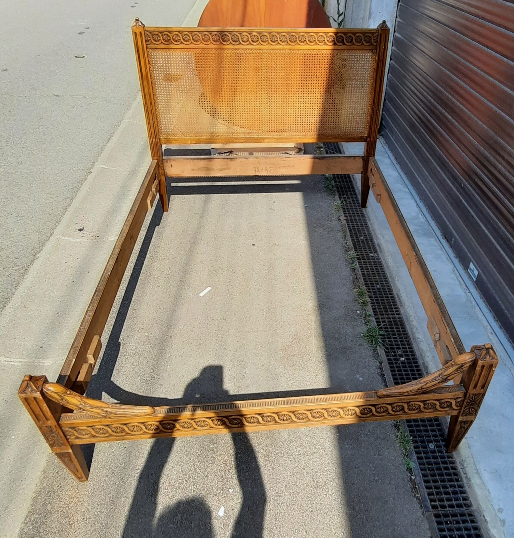 Louis XVI style cane bed