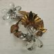 Candle holder gold metal and glass
