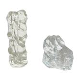 Set of 2 "brutalist" rock glass vases, Germany 1970s