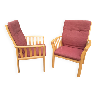 Pair of Danish armchairs, 1980