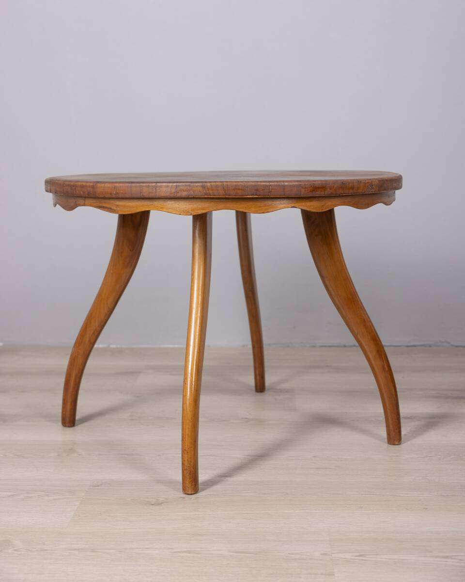 Vintage 1940s wooden coffee table in italian design