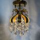 Palwa crystal flush mount by Ernst Palme, brass pineapple, 1960s, Germany