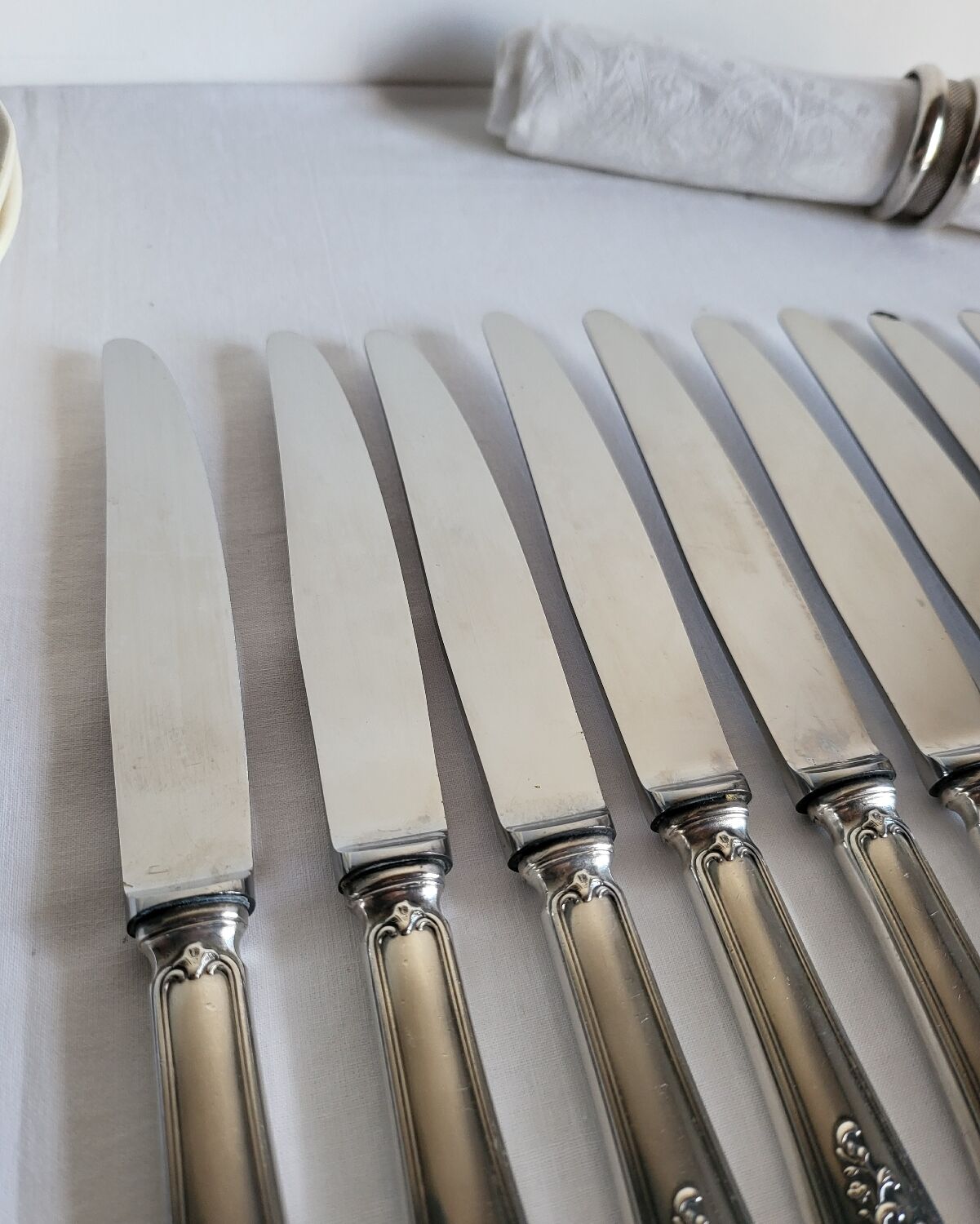 12 silver-plated table knives with stainless steel blades nogent