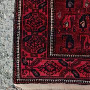 Vintage hand-knotted Boteh rug in natural wool from Afghanistan, 1960s.