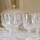 Set of 6 mid-century French crystal wine glasses