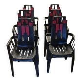 6 plastic chairs