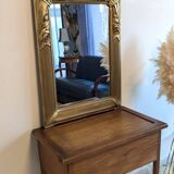 Gold Art Deco Mirror 74 X 55 cm