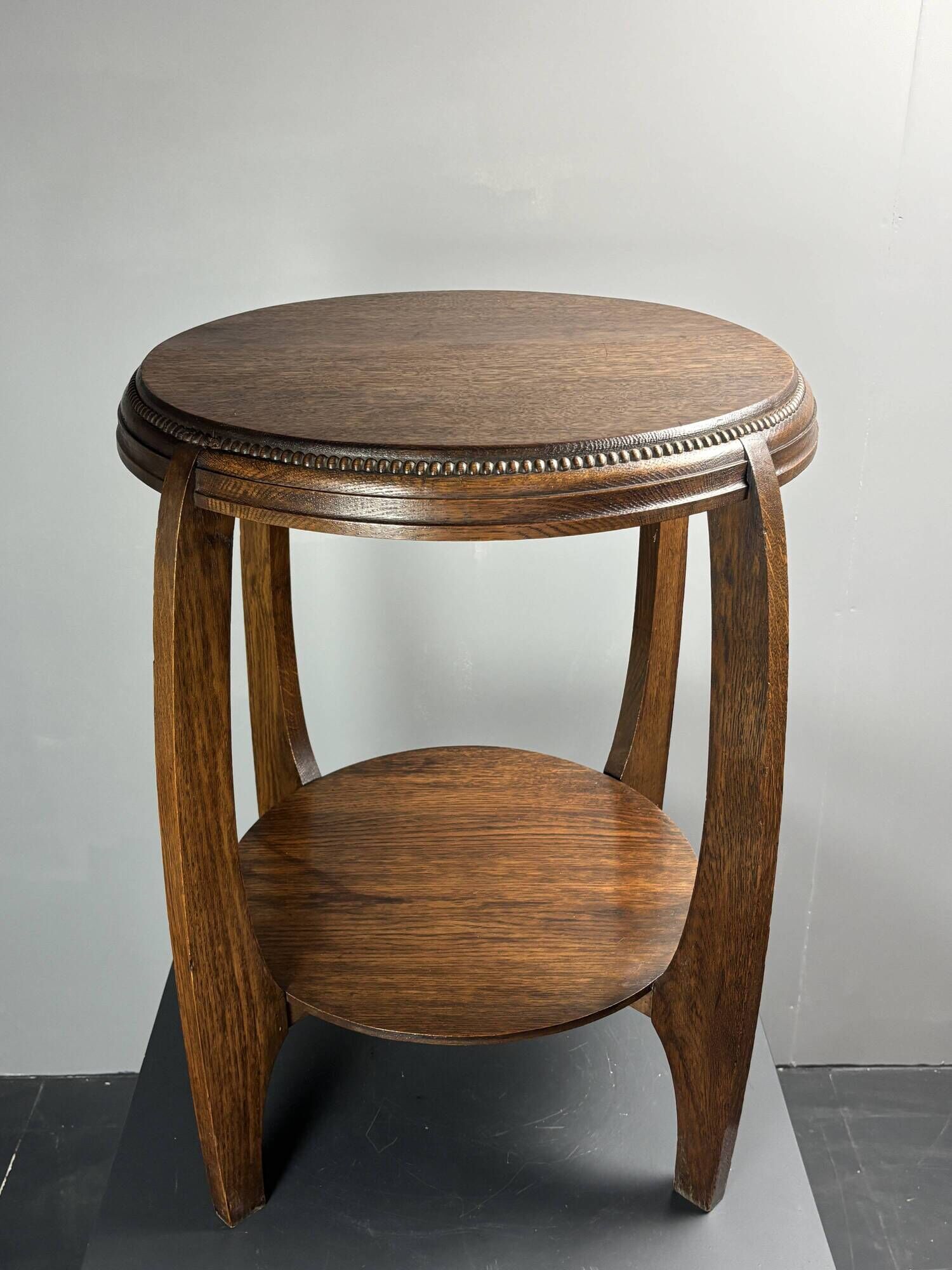 Dutch art deco Amsterdam school oak side table, 1930s