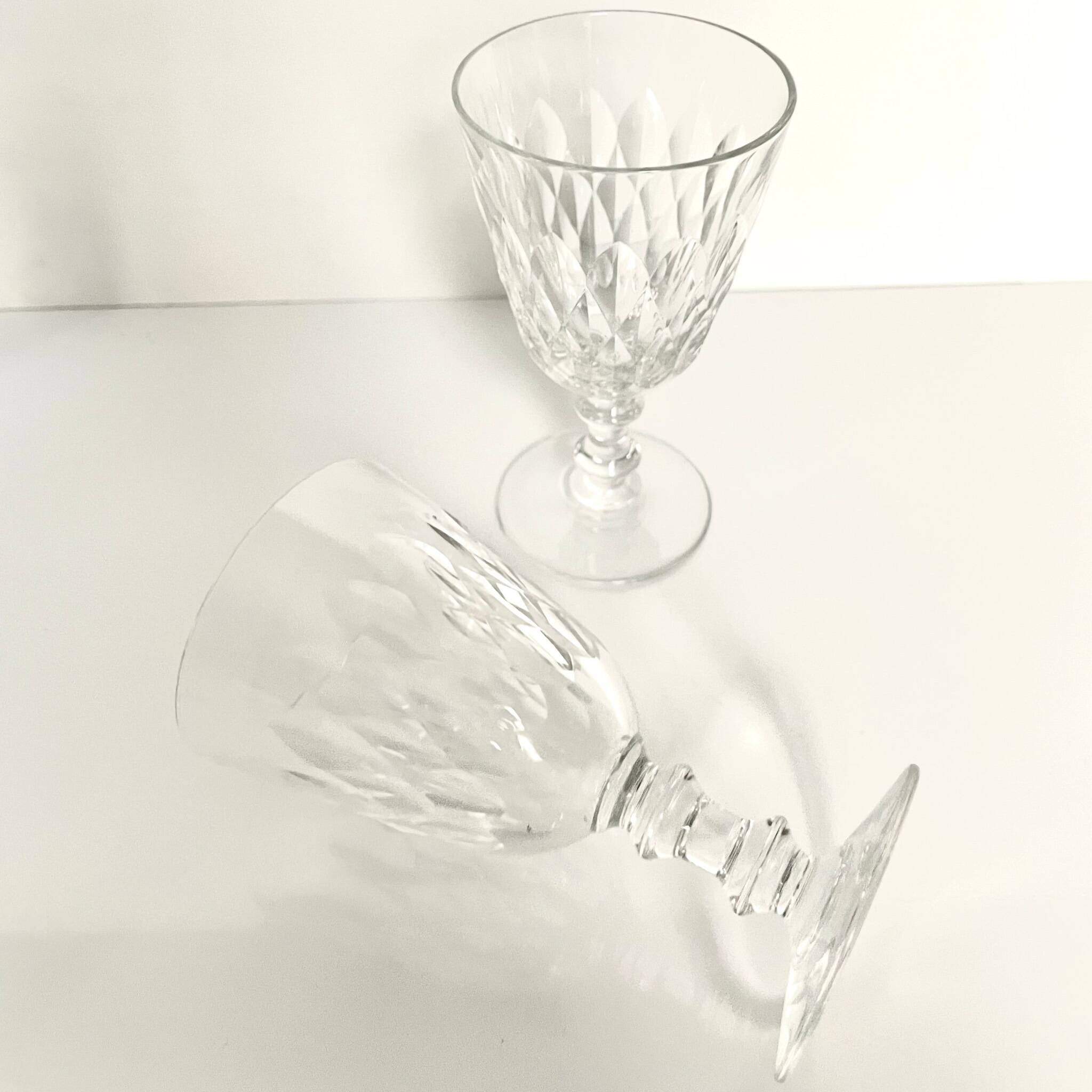 2 Baccarat crystal "Armagnac" model wine glasses