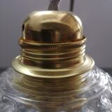 Antique vintage suspension in chiseled glass spirit TBE