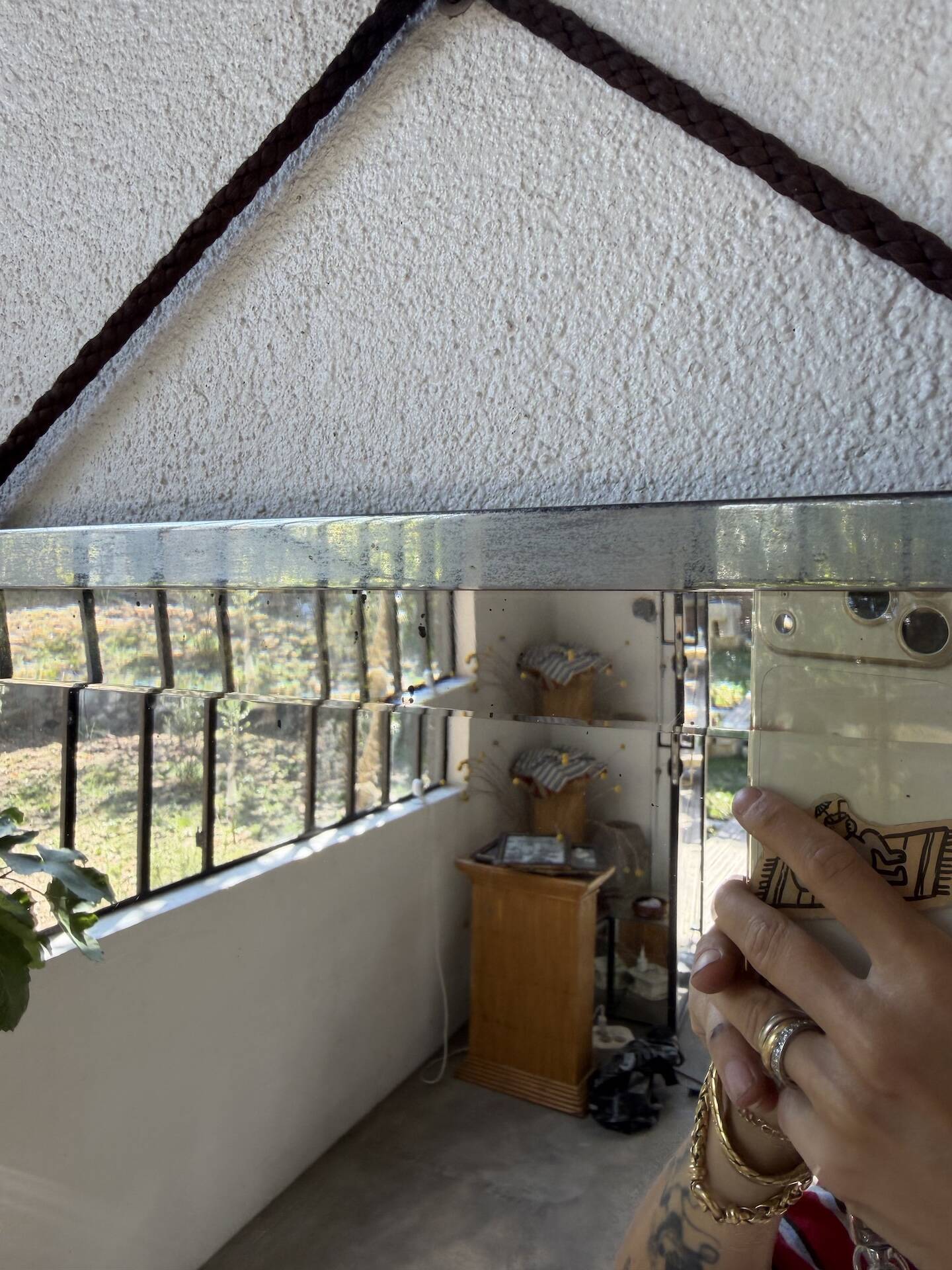 Art Deco silver-plated metal mirror 1930