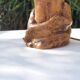 Vintage wood brutalist lamp 50s