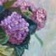 Huile sur toile par maurice masselin bouquet de fleurs d'hortensias 1989