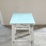 Stool with formica seat Mint green, years 50