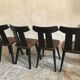 Set of 4 vintage brutalist chairs in beech 1960's