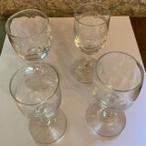 4 bistro glasses mismatched at the beginning of the XX century