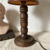 Turned wooden floor lamp, 1930s-1940s.