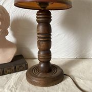 Wooden turned floor lamp, 1930s-40s.