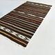 6x10 Dark Brown Striped Pattern Vintage Kilim Rug, 181x305Cm