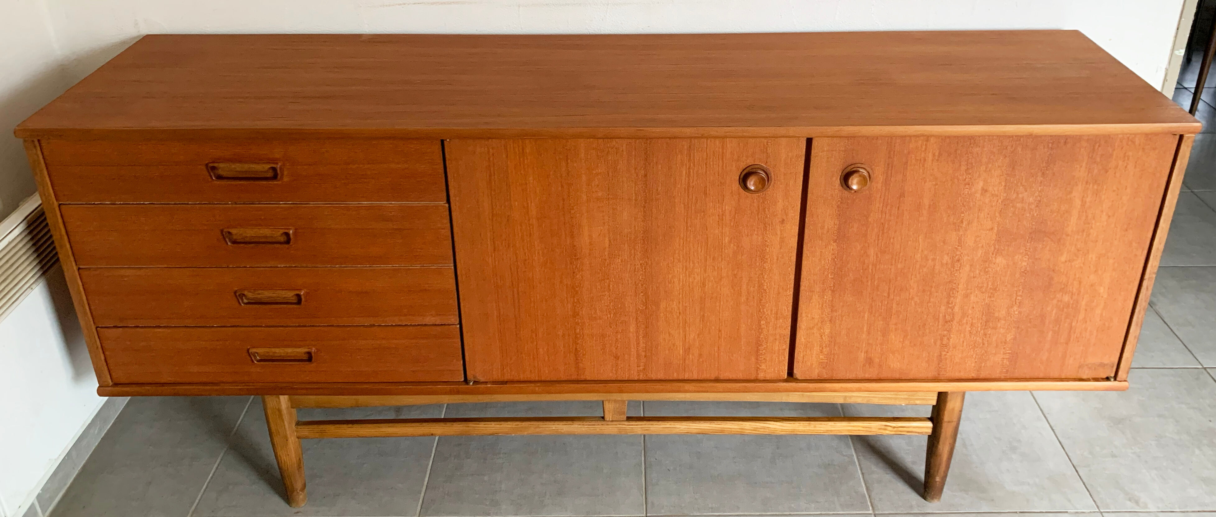 Vintage Scandinavian enfilade from the 60s in teak