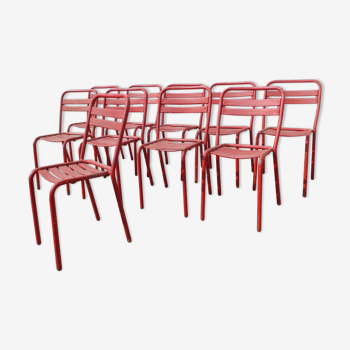 Set de 10 chaises de terrasse Tolix