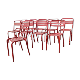 Set de 10 chaises de terrasse Tolix