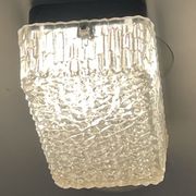 Ceiling lamp in glass holophane industrial loft 50s 60 vintage 1950