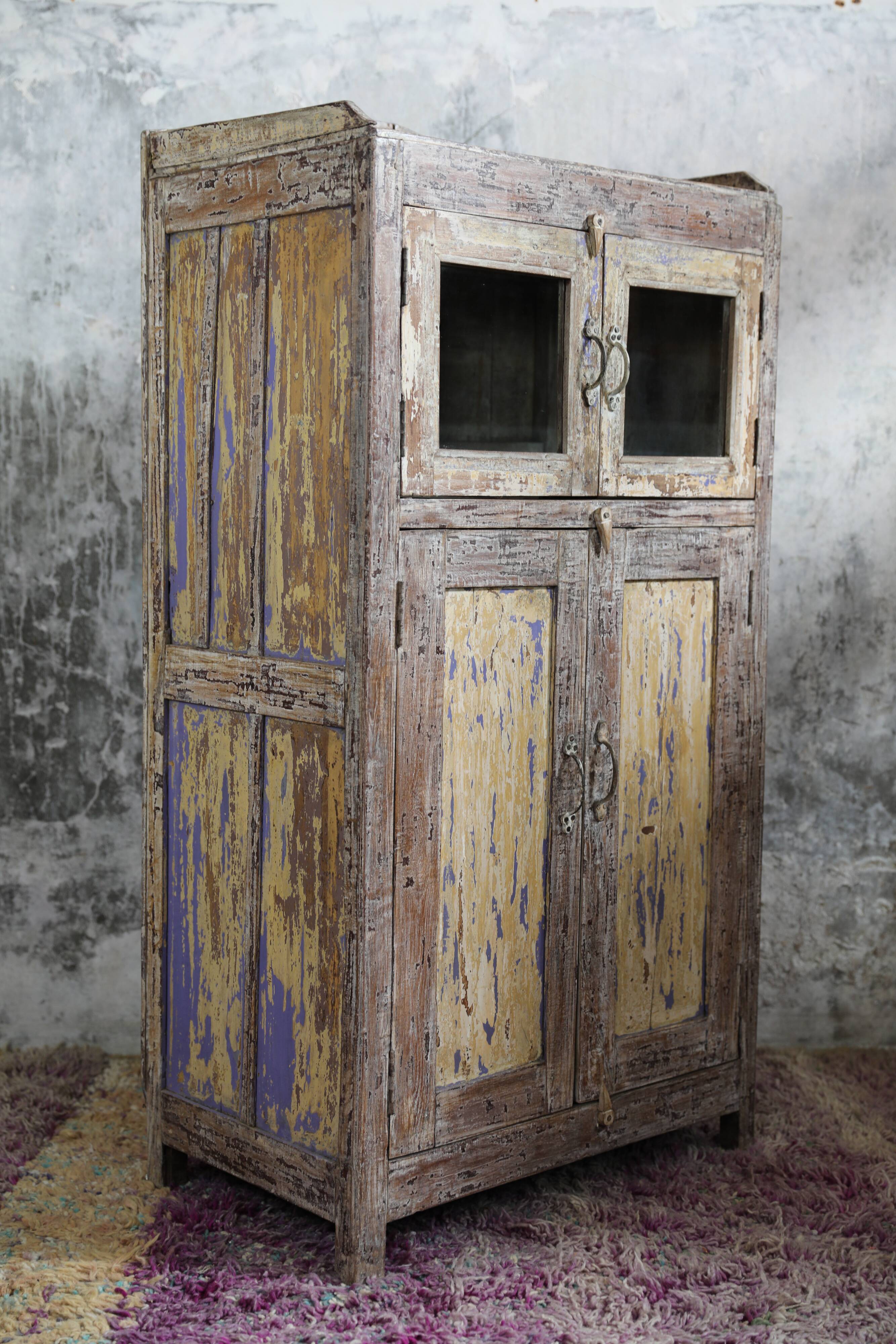 Meuble indien Vaisselier 4portes en 2 parties