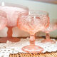 Pink Dessert Service Old Pink Glass Ice cream cups Pink Dish Cup