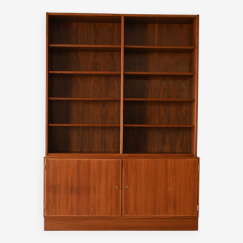 Vintage teak bookcase with sideboard