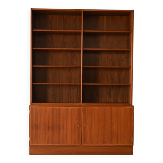 Vintage teak bookcase with sideboard