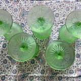 Green diamond tip stemmed glasses