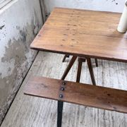 XXL trestle farm table 4m and its benches