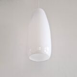 White Murano glass pendant lamp by Massimo Vignelli for Venini, Italy 1960's