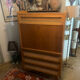 Vintage wooden and rattan secretary