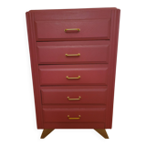 Semainier commode chevet bahut vintage 5 tiroirs